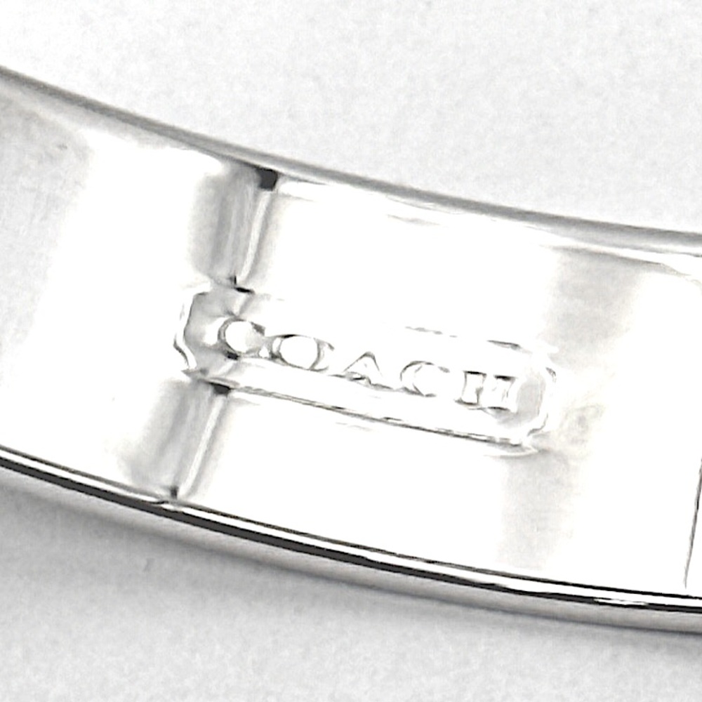 COACH Signature C Logo Silver Tone Bangle Bracelet NWT - Picture 3 of 10